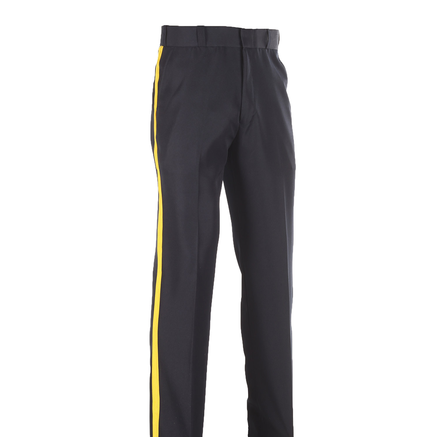 yellow and black striped trousers