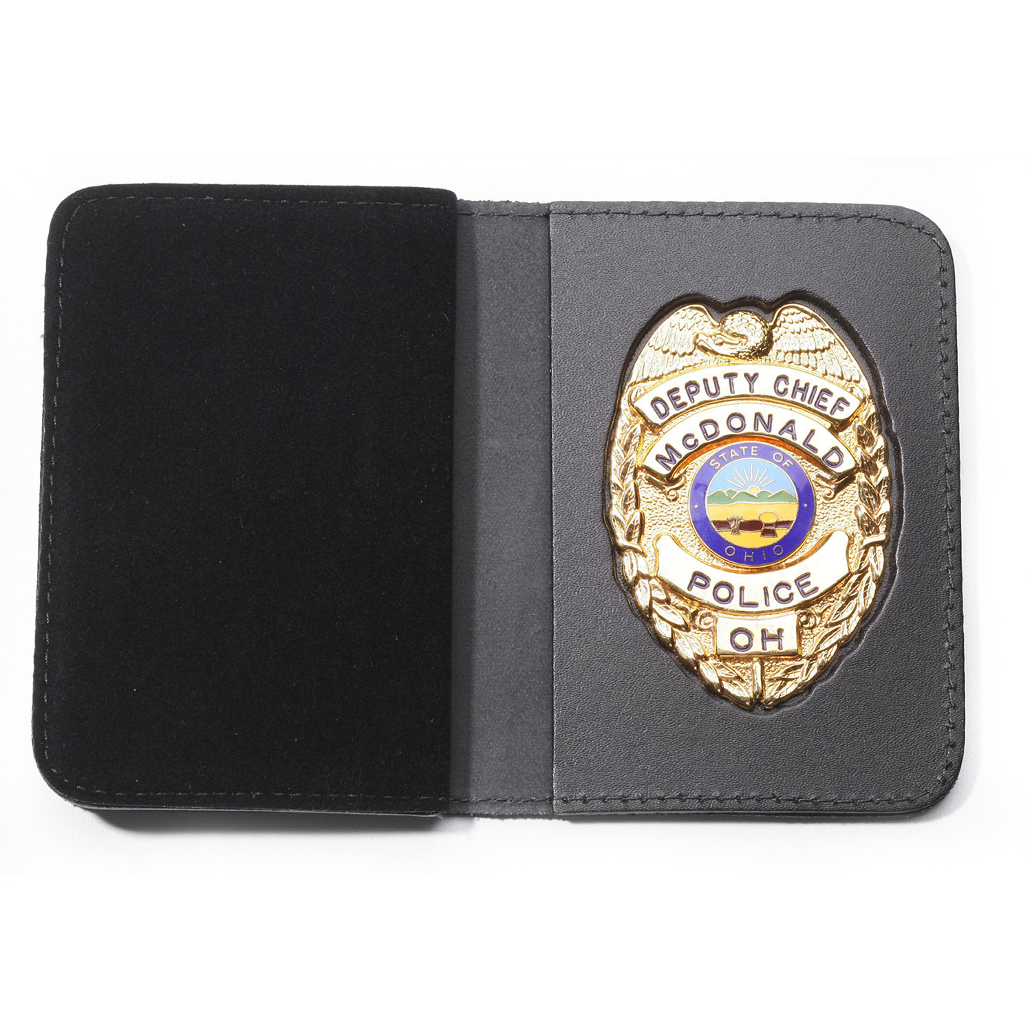 Perfect Fit Duty Leather Recessed Badge & Double ID Case