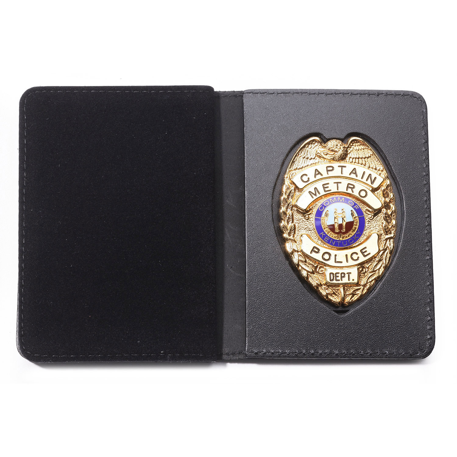 Perfect Fit Duty Leather Recessed Badge and Double Identification Case